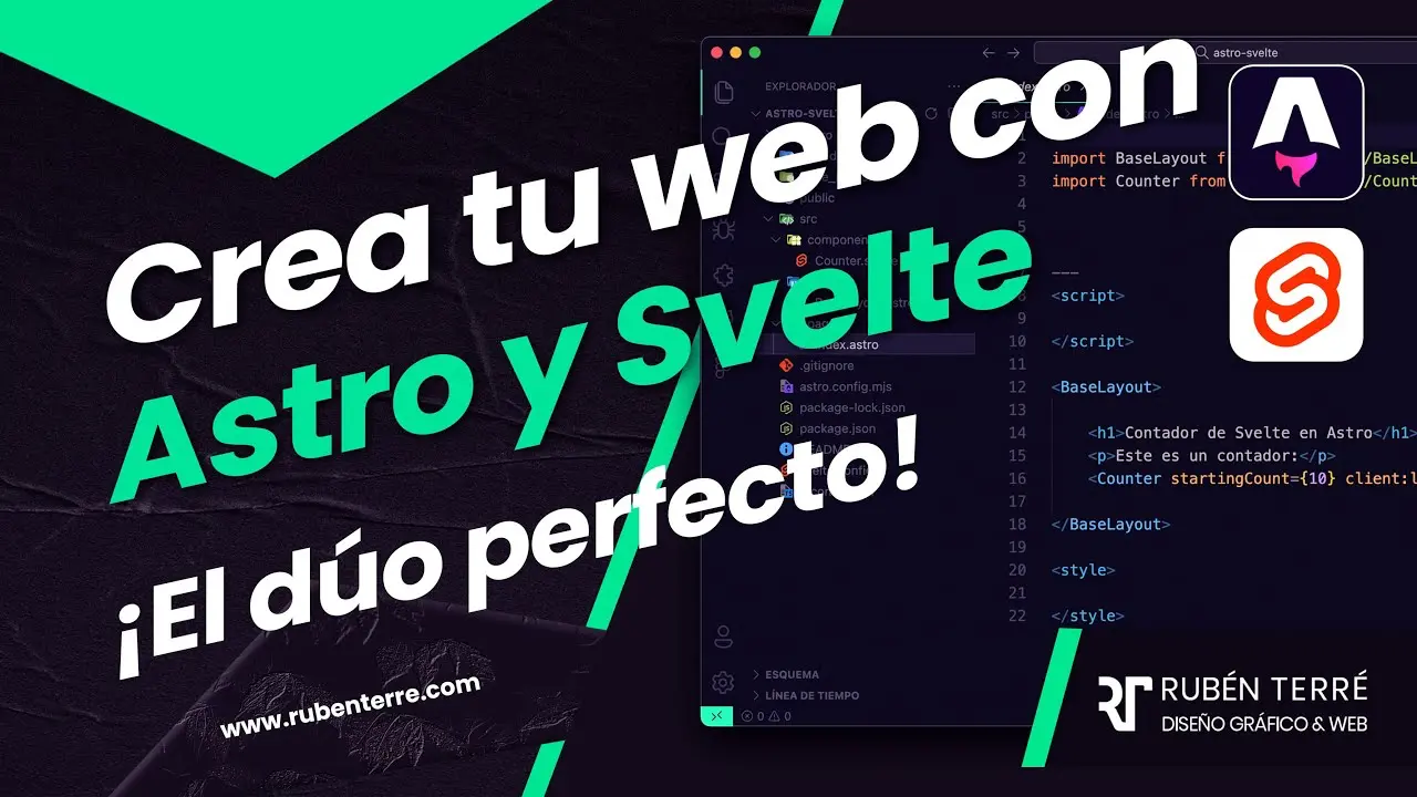 Portada del curso Crea tu web con Astro y Svelte