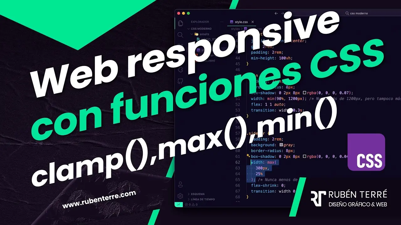 Portada del curso Crea webs responsive con funciones CSS