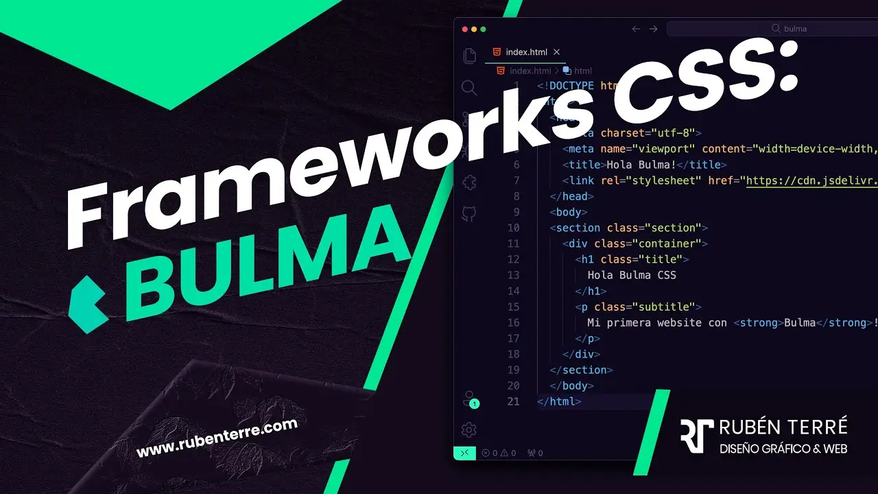 Portada del curso Frameworks de CSS: tutorial de BulmaCSS